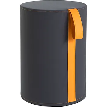 Everlifedesign, Roll, pouf waterproof grafite con maniglia arancione. 35,3L x 50H cm