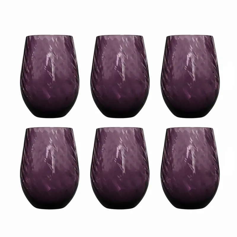Fade Set 6 Bicchieri in vetro porpora "Braies" 550 ml