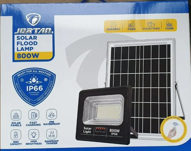 Faro Led 800W Faretto Luce Pannello Fotovoltaico Solare Batteria Ricaricabile