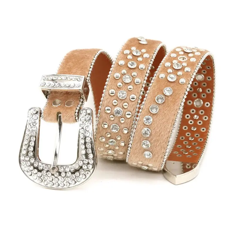 Fashion Personality Rhinestone Men's Belt Handmade