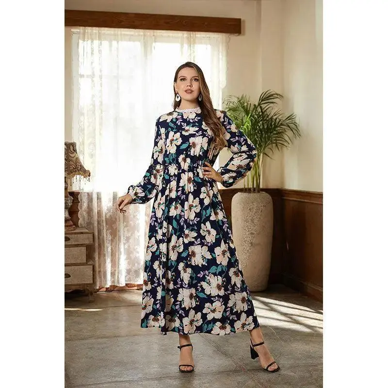 Fashion Print Long Dress Long Skirt Over The Knee Skirt