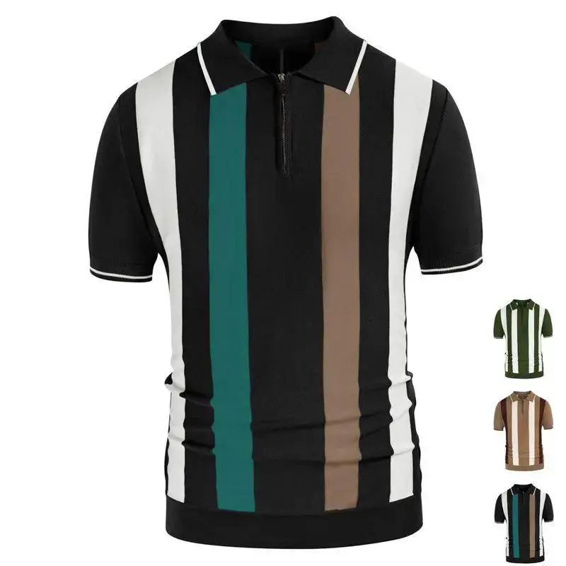 Fashion Striped Splicing Knitwear