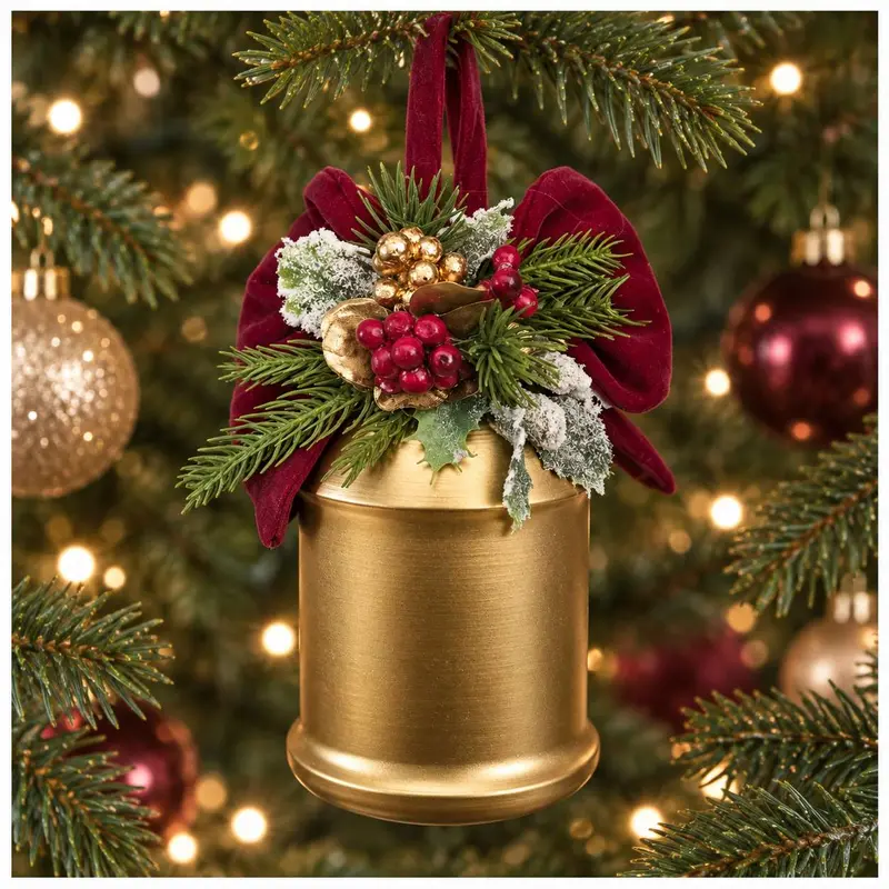 Fiori di Lena Campanaccio in metallo oro per albero di natale H22 cm