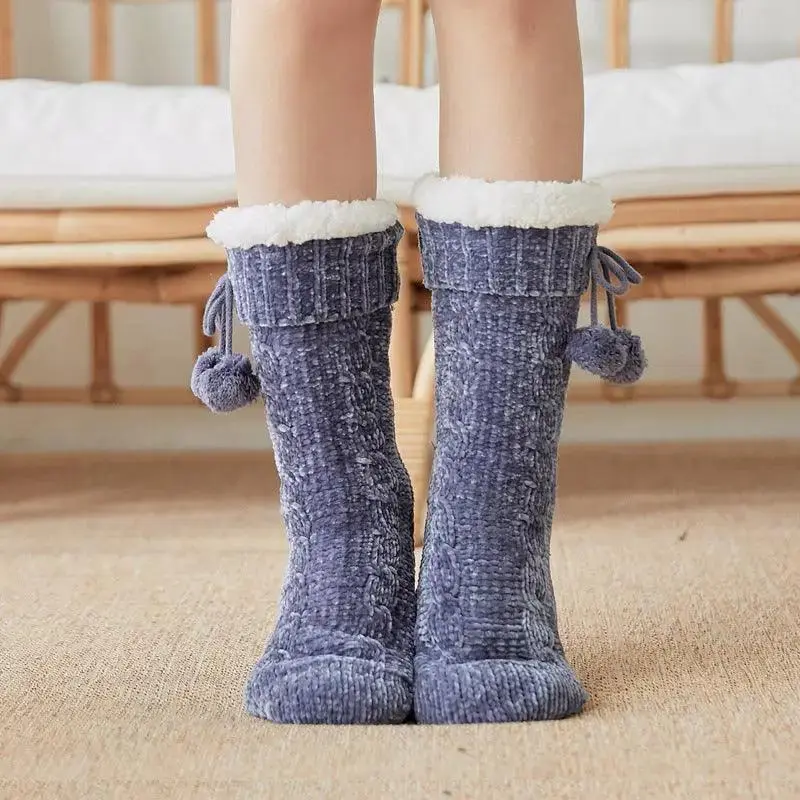 Floor Socks Snow Socks Home Warm With Velvet Leg Warmer Confinement Slippers Socks