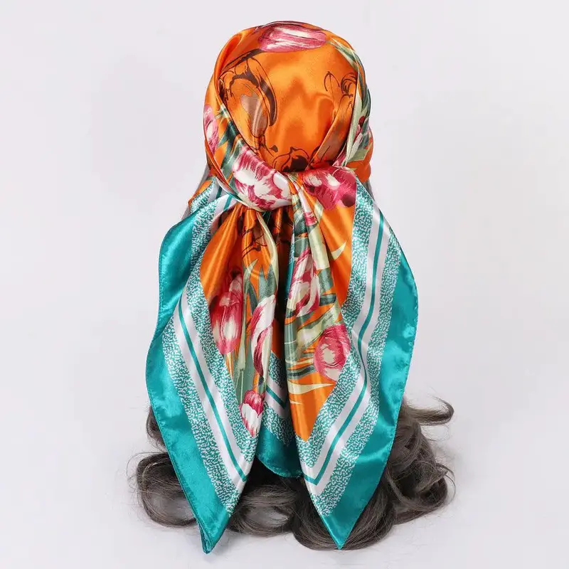 Flower Elegant High-end Imitated Silk Scarves Women