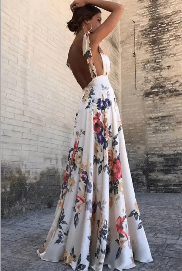 Flower sleek sleeveless sling dress