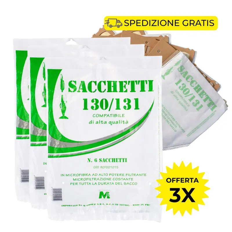 Folletto VK130/131 - 18 SACCHETTI COMPATIBILI IN MICROFIBRA 3X6pz