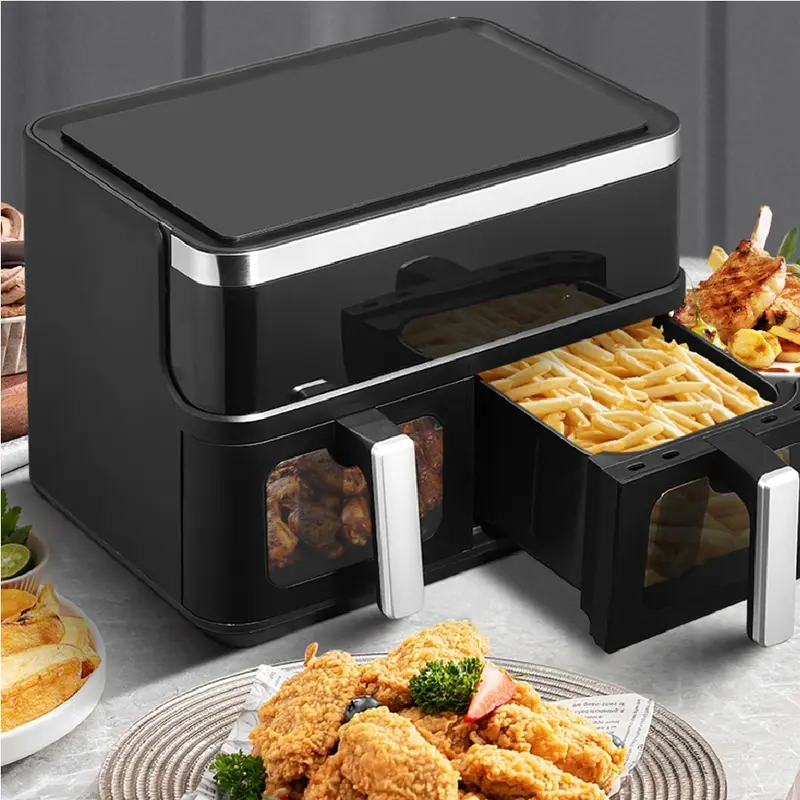Forno Friggitrice ad Aria 2Vaschette 12LT Airfryer Senza Olio Display LED 2400W