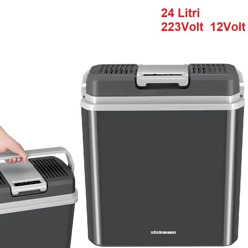 Frigorifero Elettrico Portatile 24LT Caldo Freddo 12v 230v Auto Camper Casa Grigio