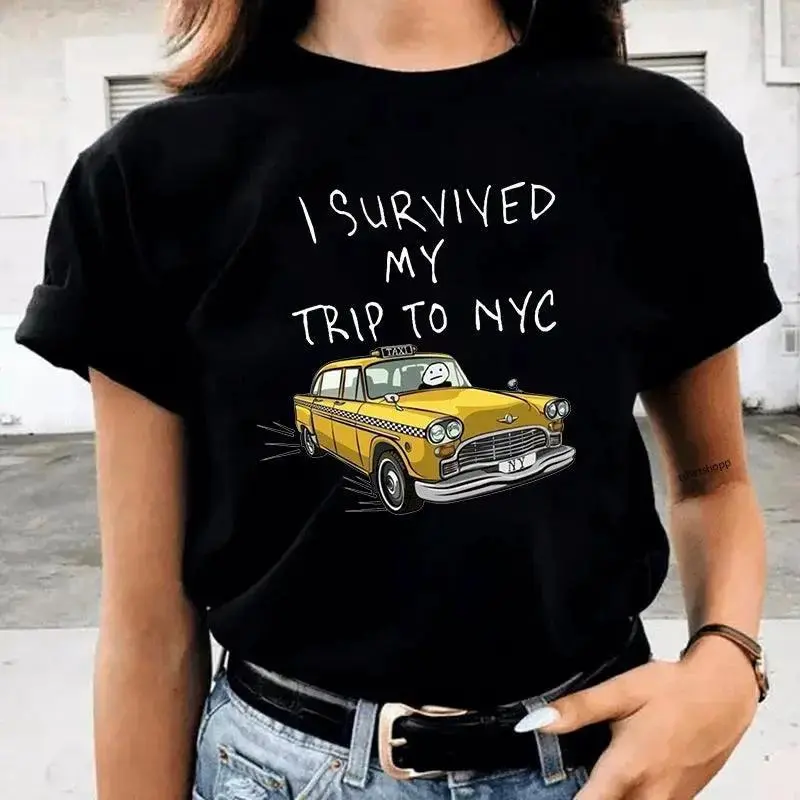 Funny Paper People Drive Away Letter Printing Pattern Summer Men's And Women's Short-sleeved T-shirts