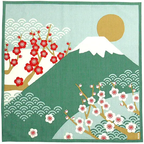 Furoshiki Monte Fuji e pruni i in fiore