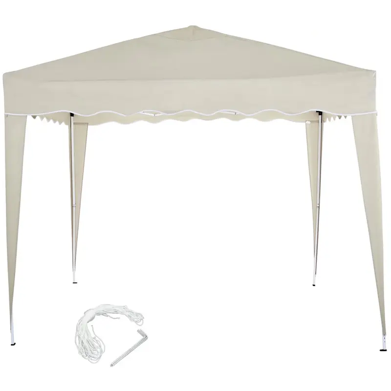 Gazebo 3x3 Pieghevole Ecrù Impermeabile Pieghevole Tendone Giardino Con Sacca
