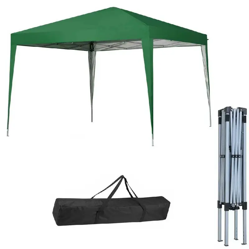 Gazebo 3x3 Pieghevole Verde Impermeabile Pieghevole Tendone Giardino Con Sacca