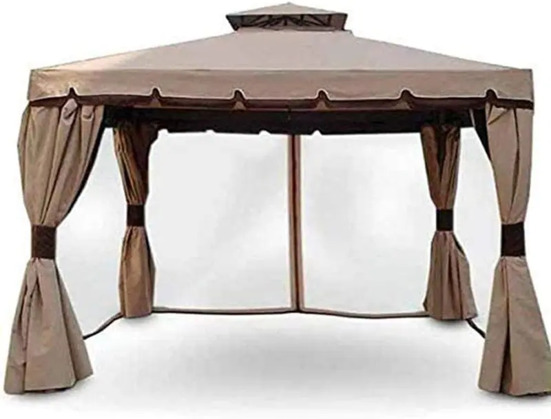 Gazebo Professionale 3X4 mt Alluminio Impermeabile Zanzariera Laterale AntiUV Moka