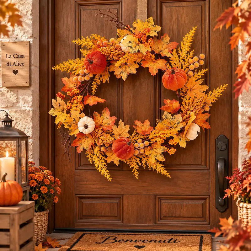 Ghirlanda Autunnale D. 46cm - 2 Colori