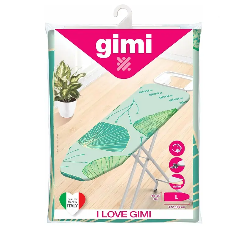 Gimi LOVE CopriAsse da Stiro Cotone Morbido Chiusura con Laccetto 44x130 cm L