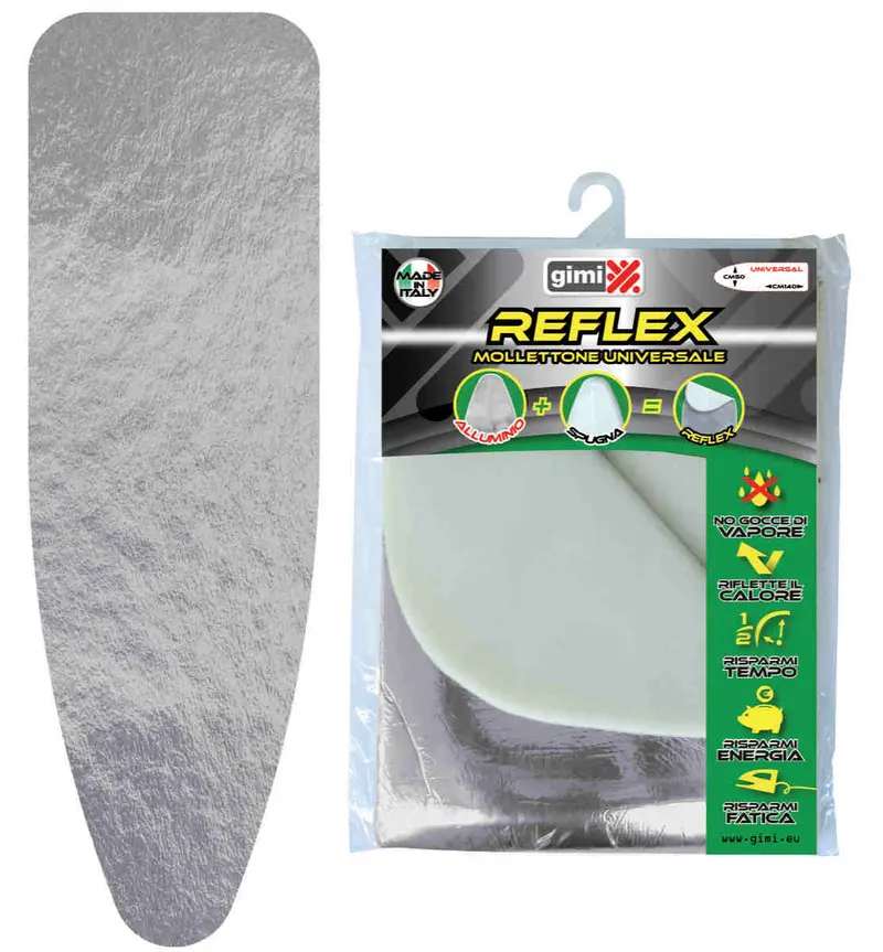 Gimi Reflex Imbottitura Innovativa per Copriasse, Spugna, Alluminio, 140x50x1 cm