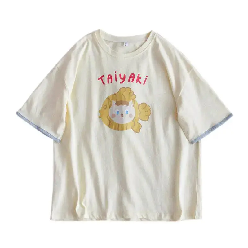 Girls' Summer Loose And Lovely Print Casual Top