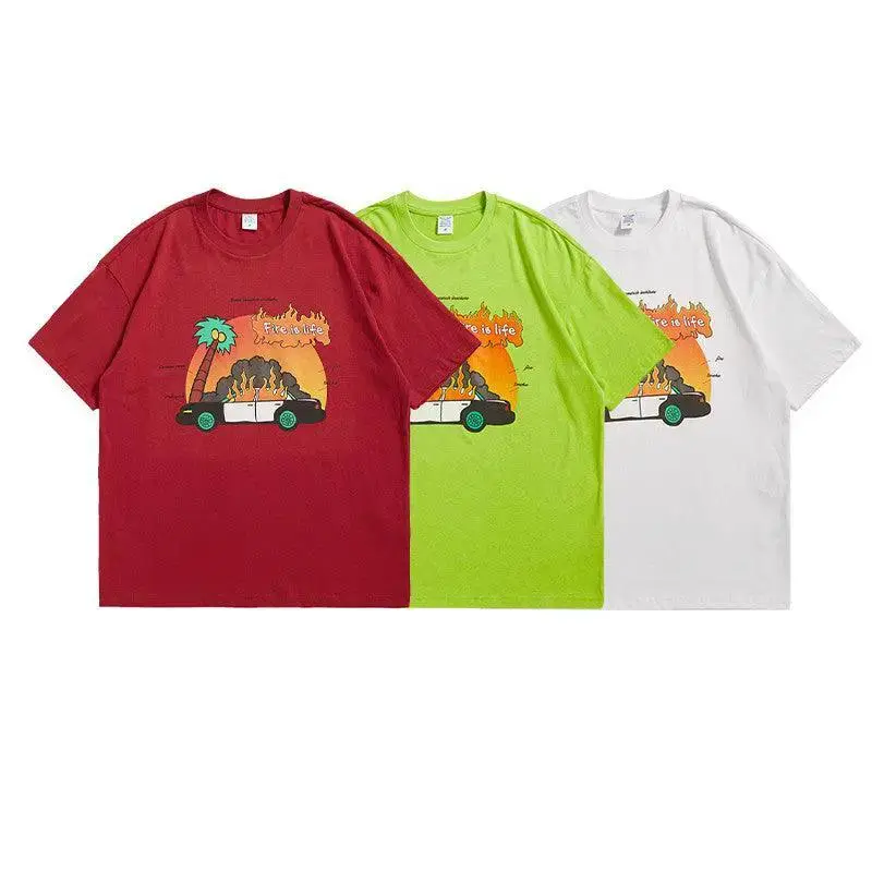 Goku In Stock American Retro Fun Print Short-Sleeved T-Shirt