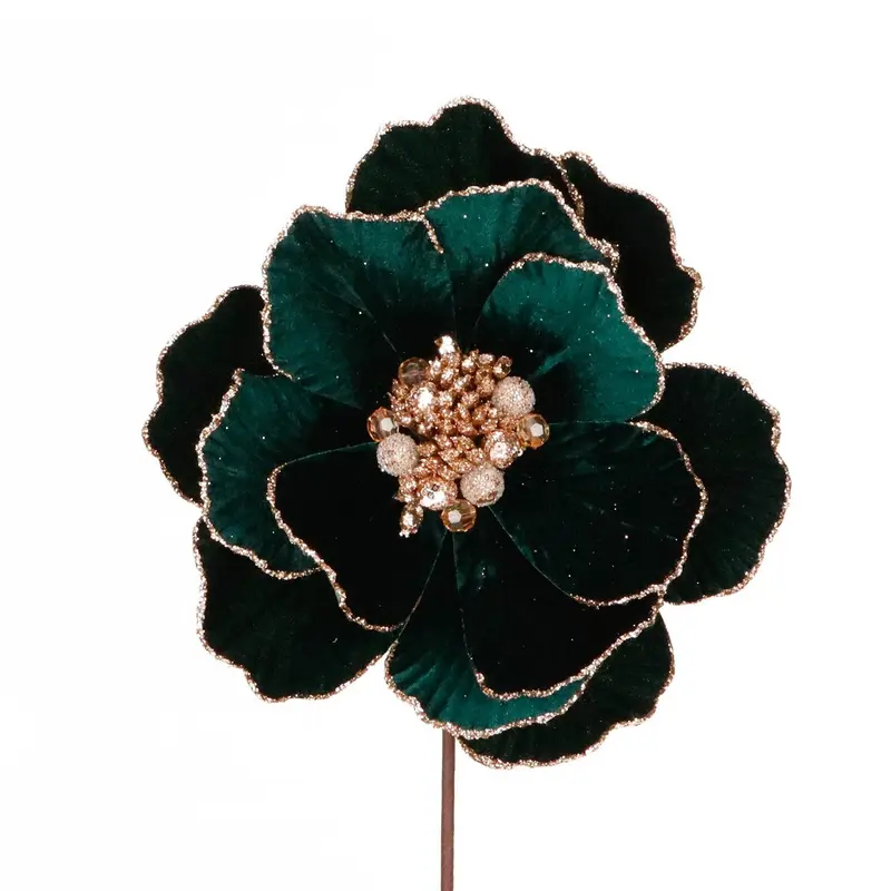 GOODWILL Decoro di Natale ramo Magnolia Oro, Verde 45cm