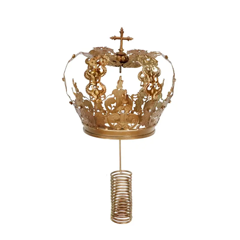 GOODWILL Puntale per albero di Natale a forma di corona dorata 36,5 cm