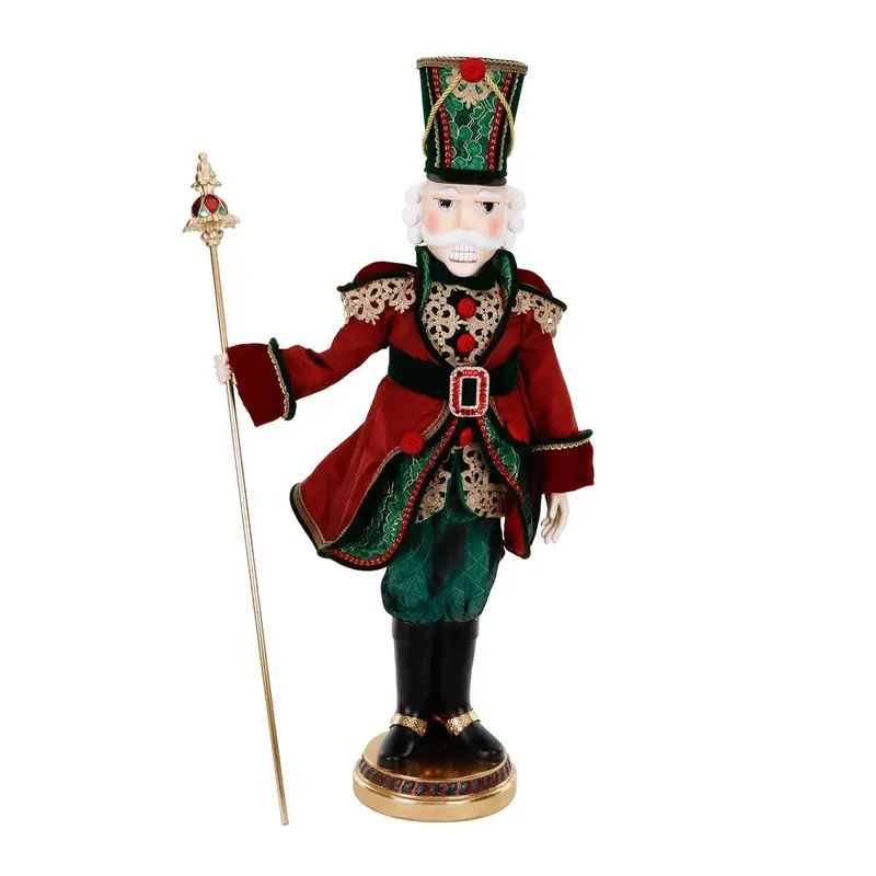 GOODWILL Statuina Soldato Schiaccianoci con bastone in resina 95,5CM