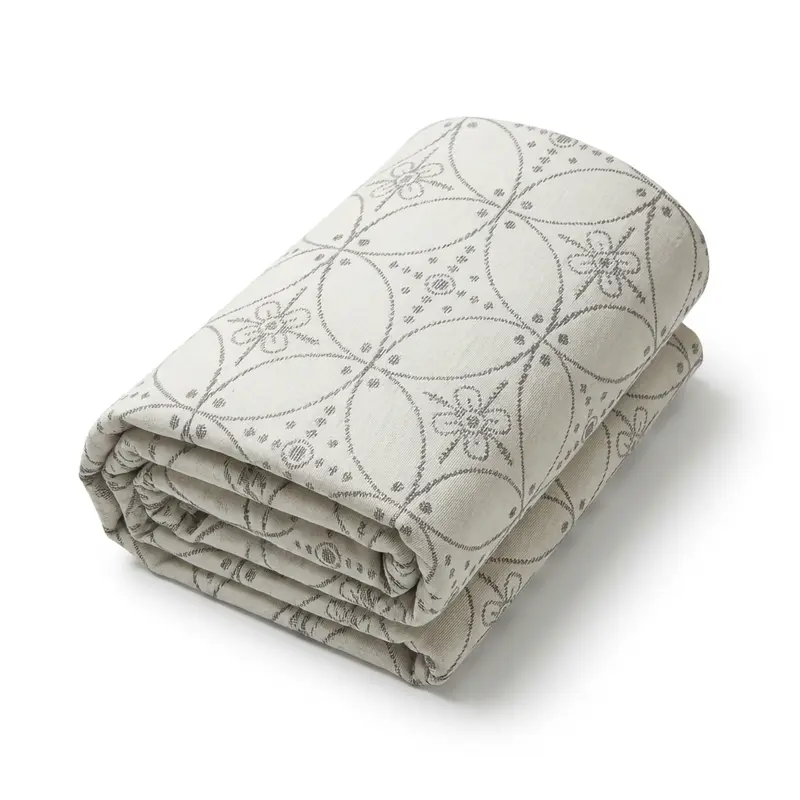 Grandfoulard Copritutto in Cotone Jacquard 270x270 cm – Copridivano Grande Multiuso, Telo Arredo Design Cerchi, Copriletto Matrimoniale Leggero Lavabile