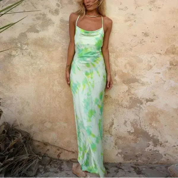 Halter print dress