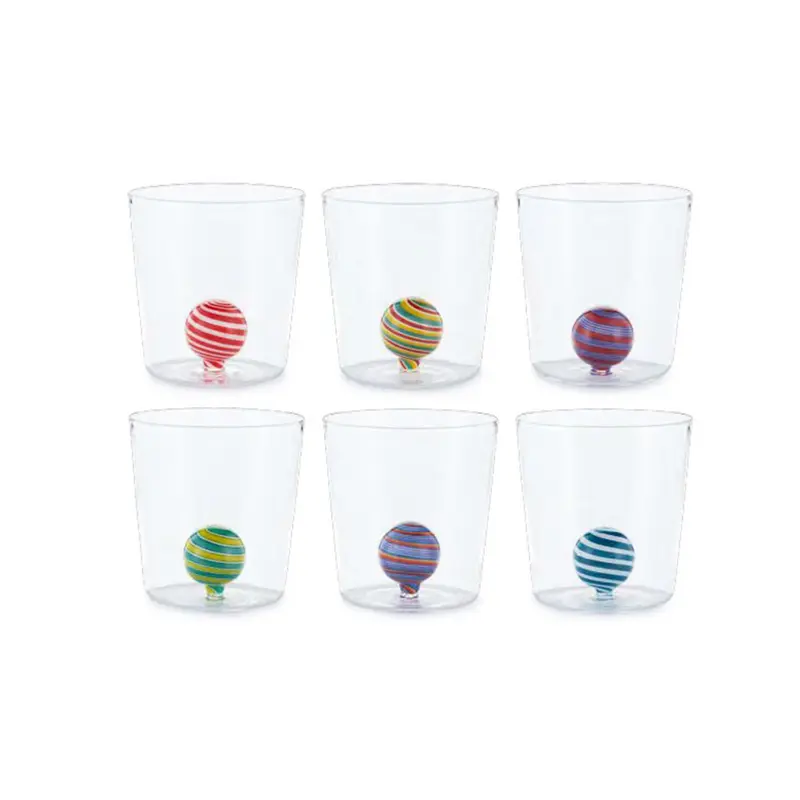 Henriette Set 6 Bicchieri acqua in vetro con sfere "Treasure" 300 ml