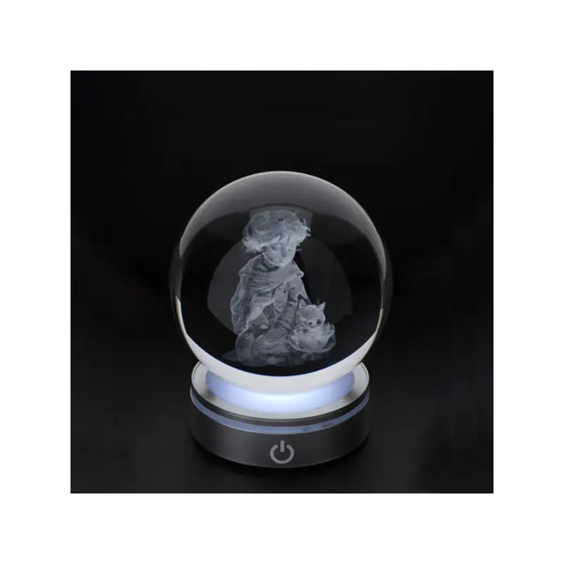 Hervit Sfera in cristallo Crystal Planet Piccolo Principe disegno 3D D6 cm