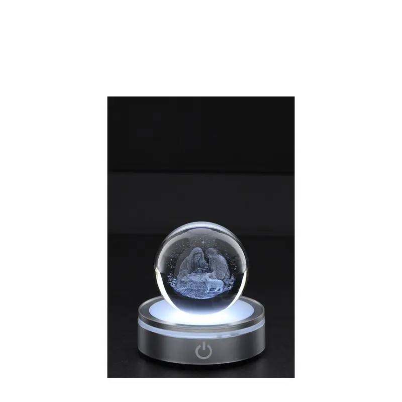 Hervit Sfera natalizia in cristallo Crystal Planet natività disegno in 3D D6 cm