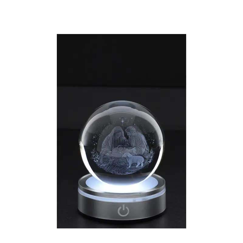 Hervit Sfera natalizia in cristallo Crystal Planet natività disegno in 3D D8 cm