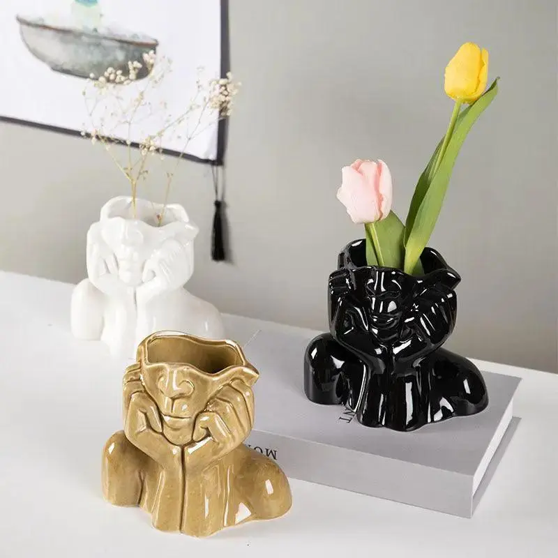 Home Decor Ceramic Vases Flower Vase Sculpture Crafts
