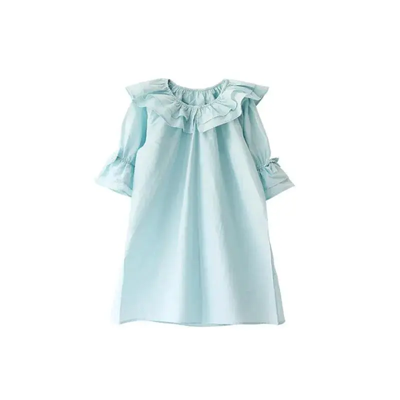 Homewear Girls' Nine-Sleeve Home Dresses With Silk Nightdress