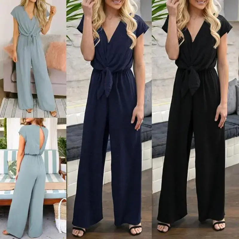 Hot Summer Fashion Joker Women Jumpsuits With Button