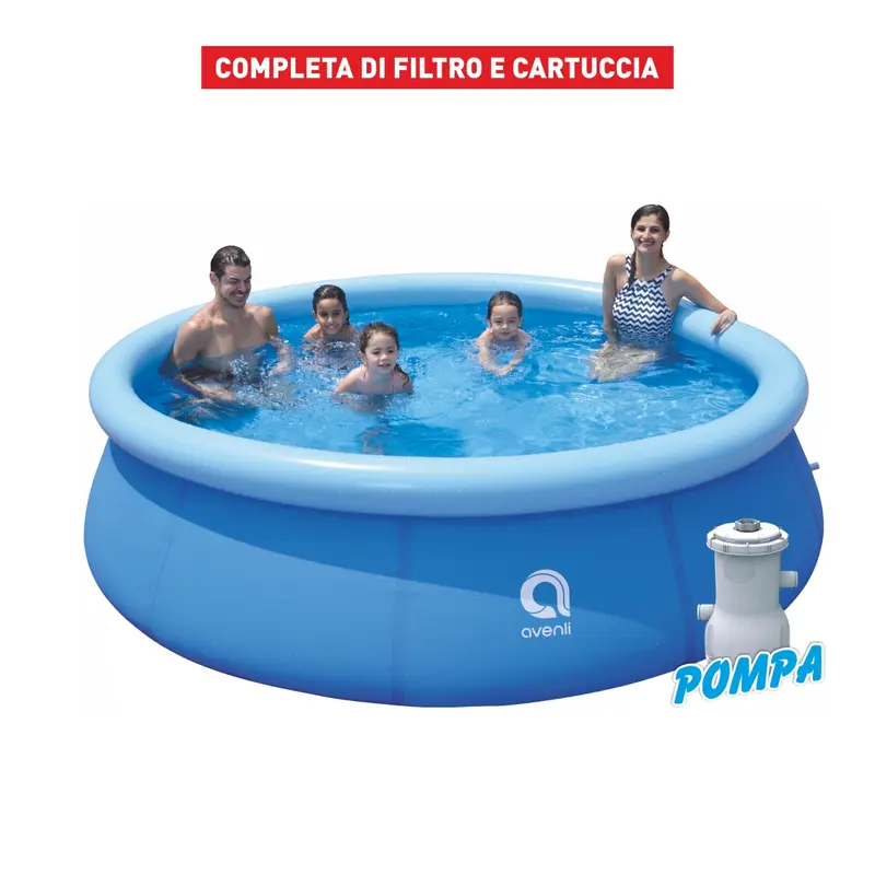 Jilong Piscina Autoportante Marin Blue Rotonda Blu 3mt H76 cm con Filtro e Pompa