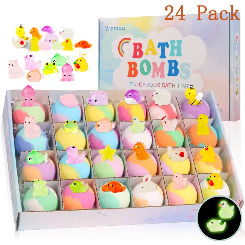 Kids Bath Bombs with Surprise – Natural Set (15/24 Pack)