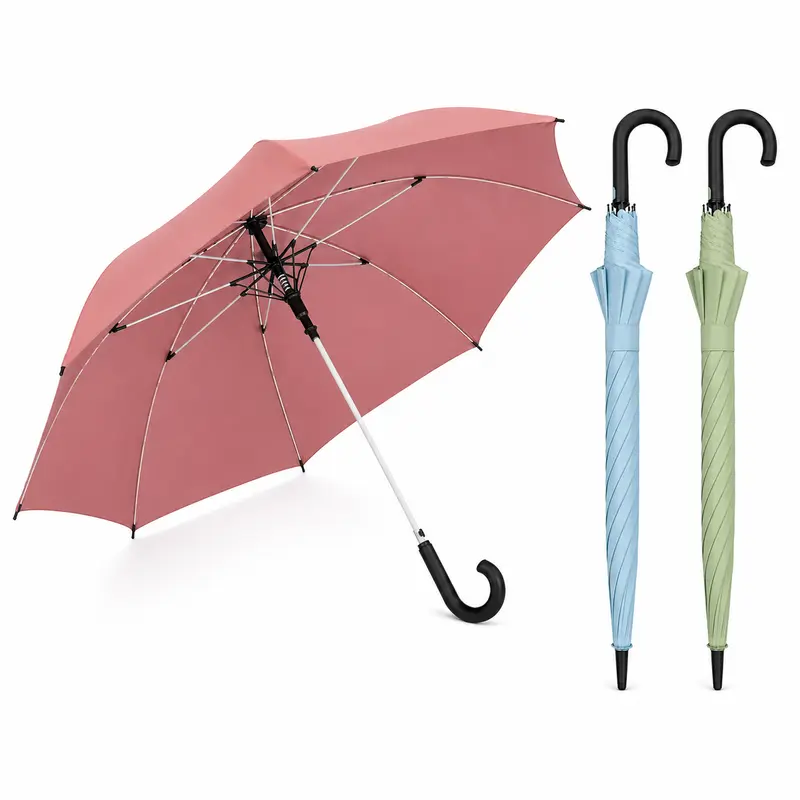 Kit 3 Ombrelli Grandi Automatici Antivento 120 cm 8 Stecche Fibra di Vetro Tessuto Extra