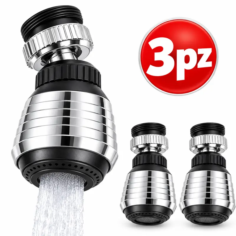 Kit 3pz Filtrino Rubinetto Attacco 22/24 Girevole 360° Universale