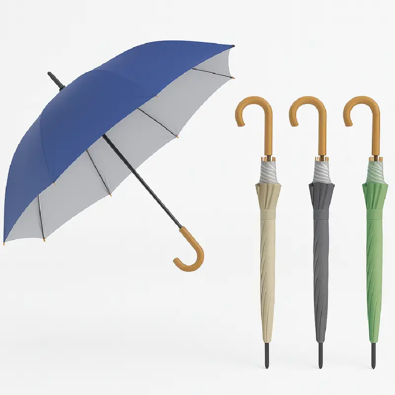 Kit 4 Ombrelli Uomo Donna Automatici Antivento Tessuto Duplex per Pioggia e Sole