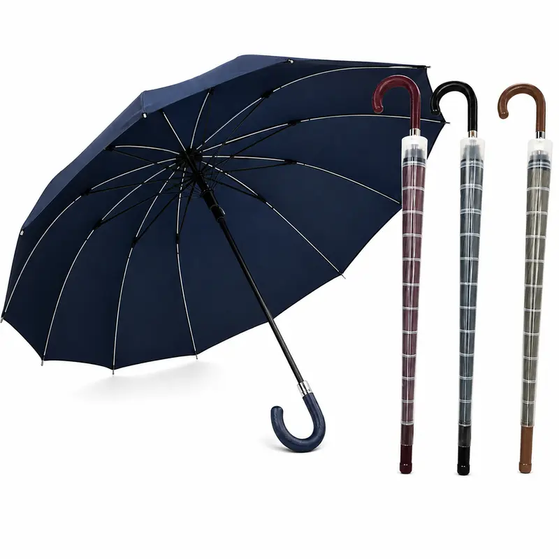 Kit 4 Ombrelli XXl Automatici Antivento 12 Stecche in Fibra con Custodia Antigoccia
