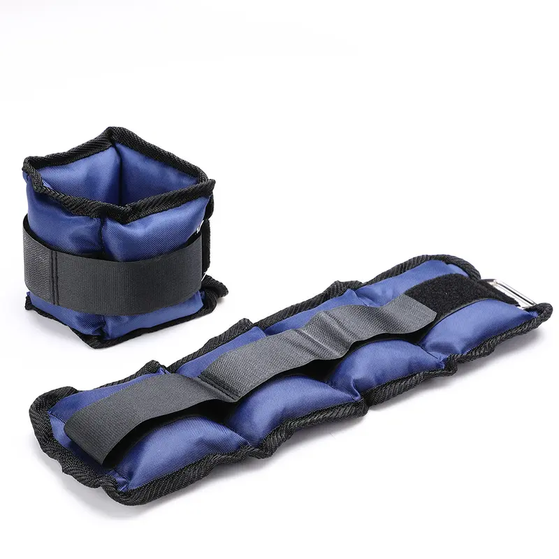 Kit 4 Pesi Allenamento Fitness 2KG+1KG Regolabili per Polsi e Caviglie Blu Grigio