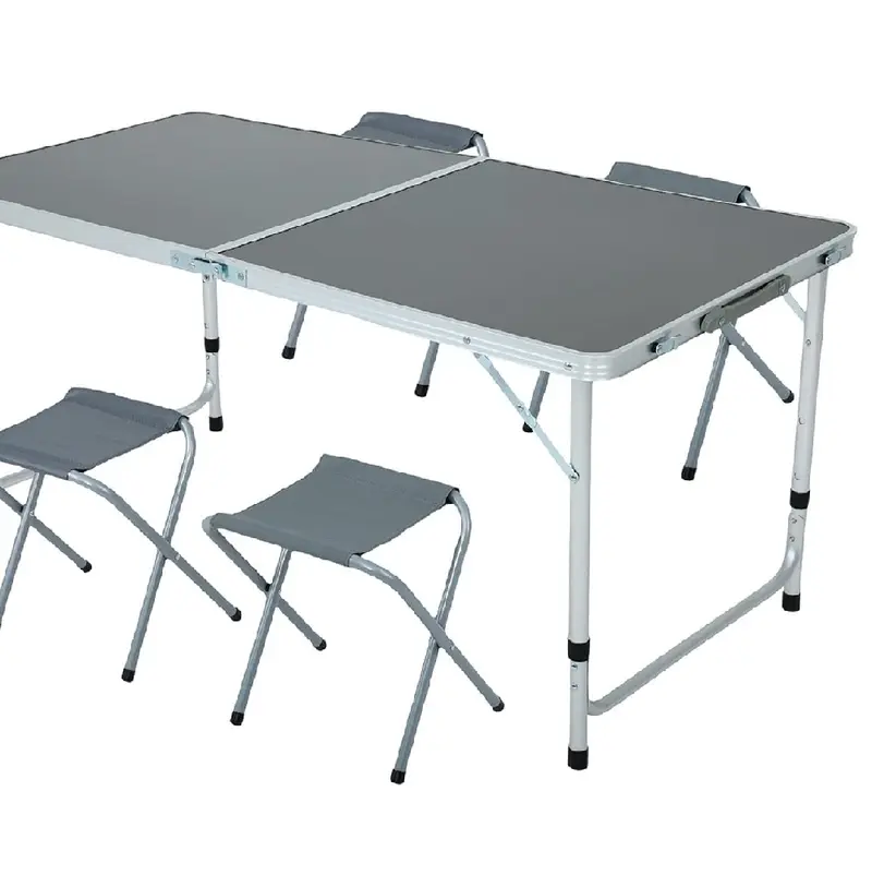 kit Tavolo e 4Sedie Pieghevoli Campeggio Picnic Portatile Salvaspazio regolabile