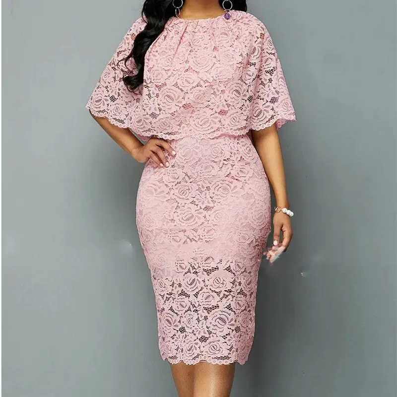 Lace Dresses For Women Fashion New Africa Sexy Wedding Outfit 4XL 5XL Plus Size Maxi Dress Dashiki Ankara Robe