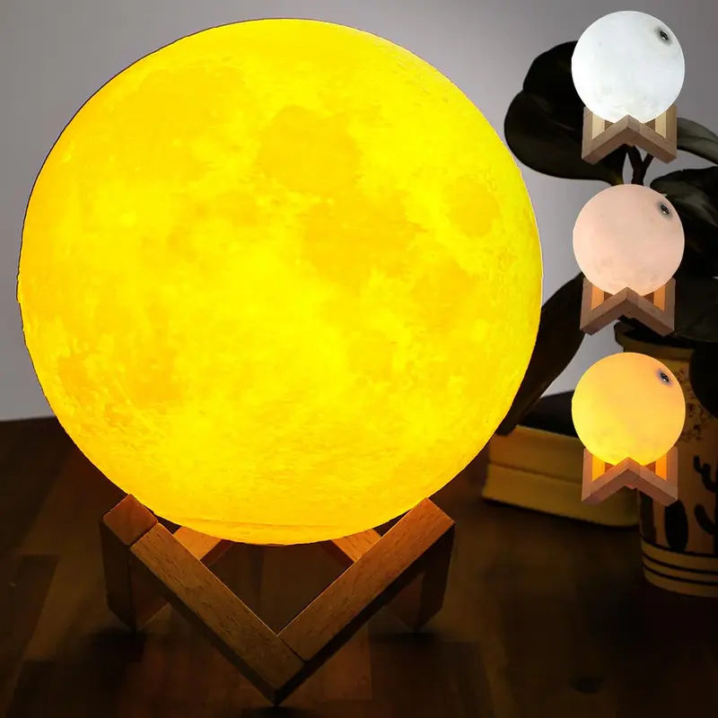 Lampada da Tavolo Sfera 18cm Luce LED RGB Touch e Batteria Ricaricabile USB