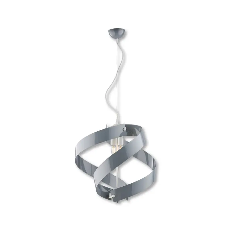 Lampadario a Sospensione in Metallo Verniciato, 2 luci, Circolare Sagomato 46W
