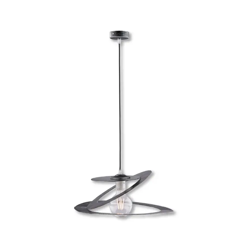 Lampadario a Sospensione Metallo Verniciato Susy 1 luce Nero/Argento