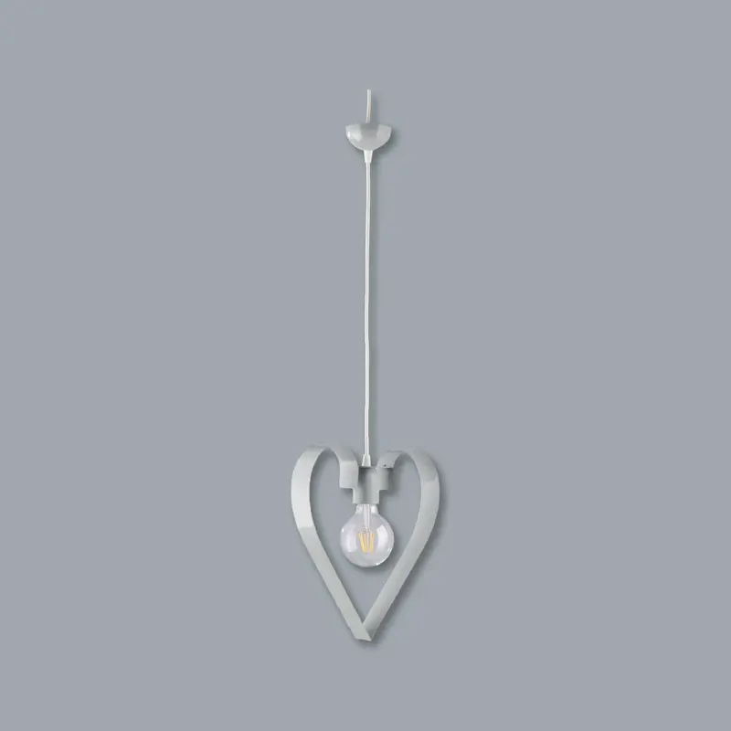 Lampadario Sospensione Metallo Colorato Lavorato a Mano 1luce E27 57W Grigio