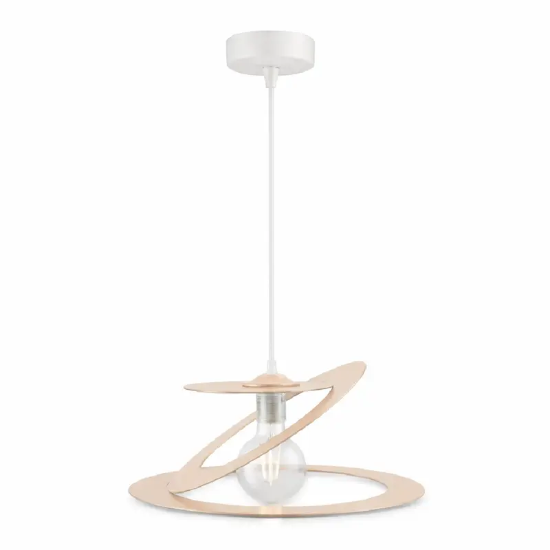 Lampadario Sospensione Metallo Taglio Laser 40 cm 1 luce E27 Beige