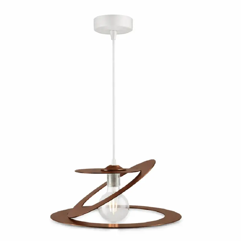 Lampadario Sospensione Metallo Taglio Laser 40 cm 1 luce E27 Marrone Bruciato